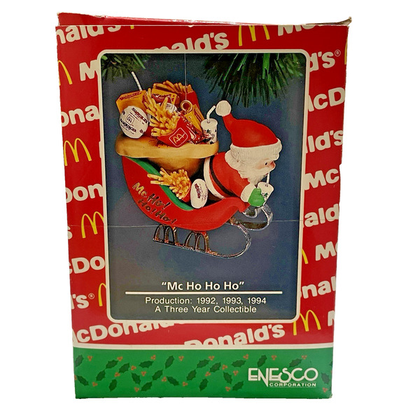 Enesco McDonalds Christmas Ornaments Mc Ho Ho Ho 1994 VIntage Collectable w/Box - Picture 15 of 16